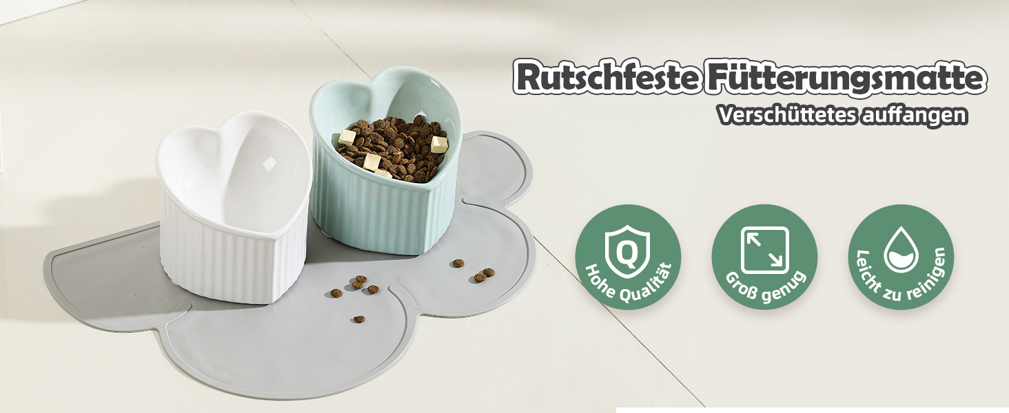 Набір мисок для котів Katzennapf Set: підняті миски, кераміка, проти ковзання, набір з 2 шт., зелений & темно-зелений