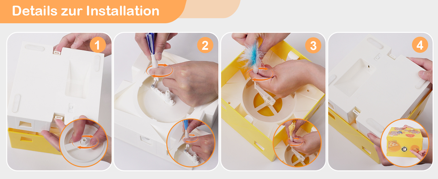 Інтерактивна іграшка для котів MigiBox: електрична мишка з 7 отворами, інтелектуальне перо, паперовий корпус, перезаряджається, 4 пера (MigiBox Plus Upgrade)