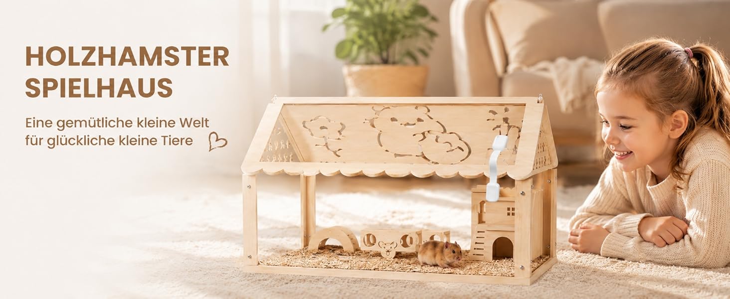 Клітка для хом'яків та дрібних тварин Acryl Hamster Käfig 60x30x40 см з драбинкою, тунелем та міні-будиночком