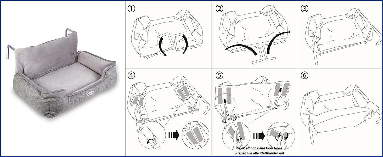 Килимок-гамак для котів на батарею Happi N Pets, сірий, 65 x 36 x 27 см