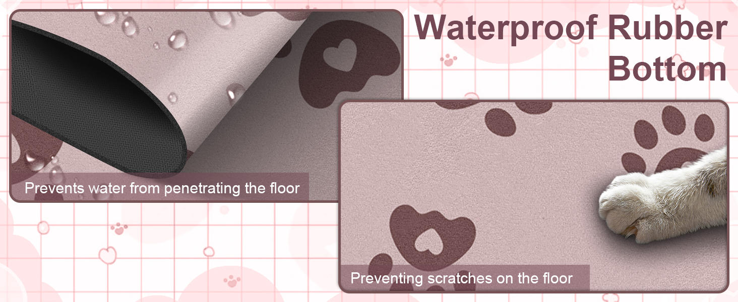 Килимок для годівлі собак Bleswin 30x50 см, водопоглинаючий, антиковзкий, коричневий