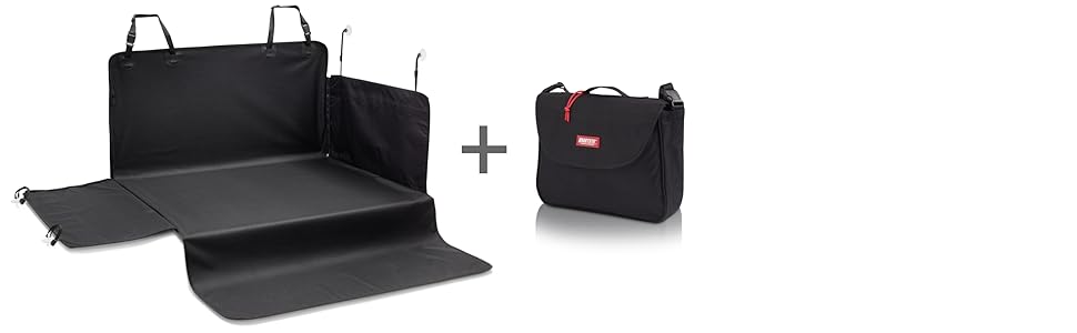 Захист для багажника автомобіля BARTSTR для собак, універсальний, підходить для універсалів. Водовідштовхуючий килимок з захистом боків та бампера. У комплекті велика сумка на плече.