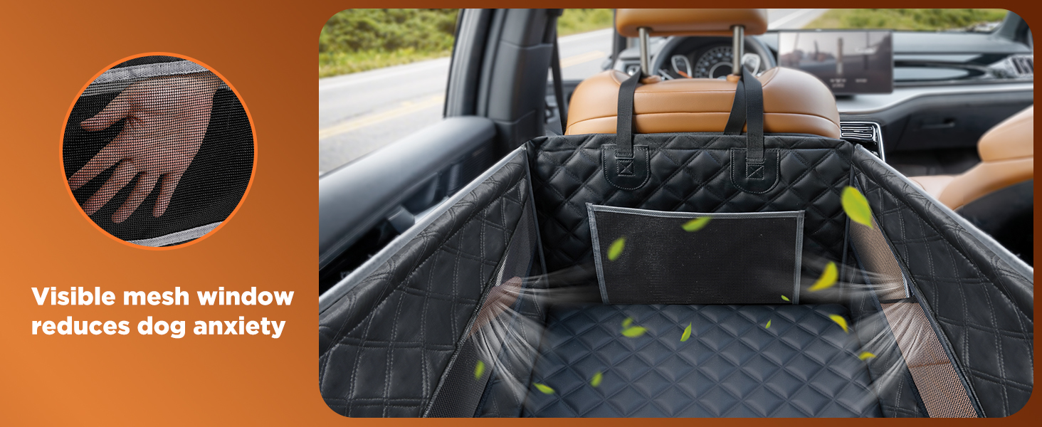 Автокрісло для собак Gimars – стабільне, водонепроникне, для великих та середніх порід, з безпечними ременями та сітчастими віконцями