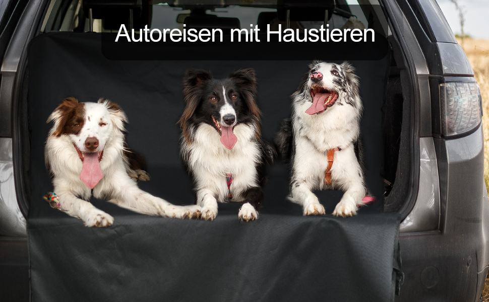 Захист для багажника автомобіля URAQT для собак, 142 x 130 см, водонепроникний, килимок на заднє сидіння для собак, автодекорація, захист заднього сидіння від бруду, з фіксатором для собак та мискою (чорний)