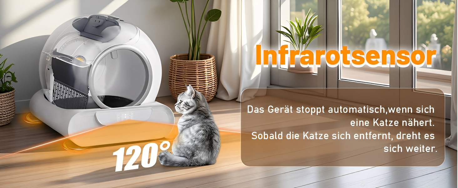 Автоматичний лоток для котів великого розміру з самоочищенням, 65л + 9л, з керуванням через додаток, низький вхід, видалення запаху, для кількох котів