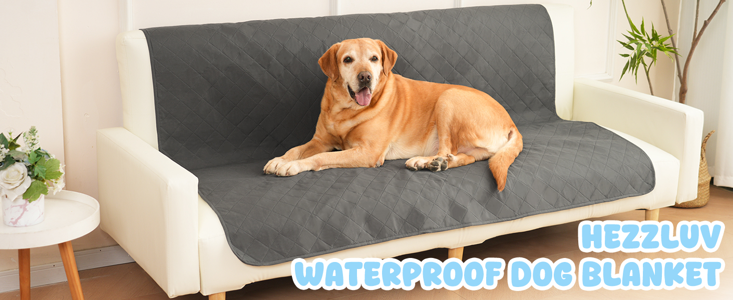 Водонепроникний килимок для собак на диван, ліжко та в авто - котячий килимок, захист дивану/ліжка, двосторонній захист від подряпин, можна прати, ідеально для великих/маленьких собак (сірий, 157x127 см)