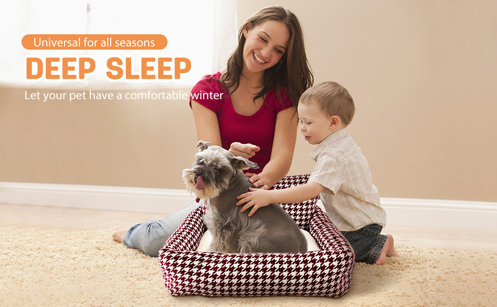 Ортопедичне ліжко для собак PETCUTE, зручний лежак для котів та собак середніх та великих порід, світло-коричневий колір, знімний коврик