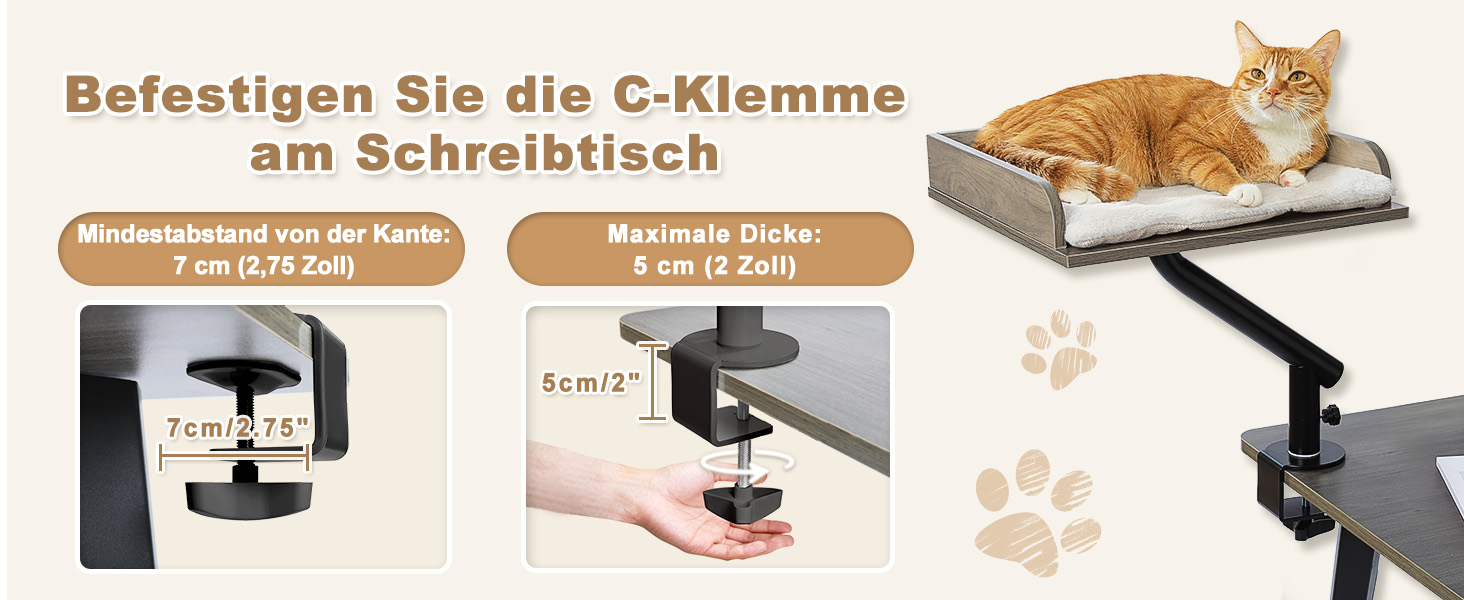 Кішка лежанка PAWZ Road на стіл, дерев'яна, обертова, регульована, гамак для кігтів, до 23 кг, сіра