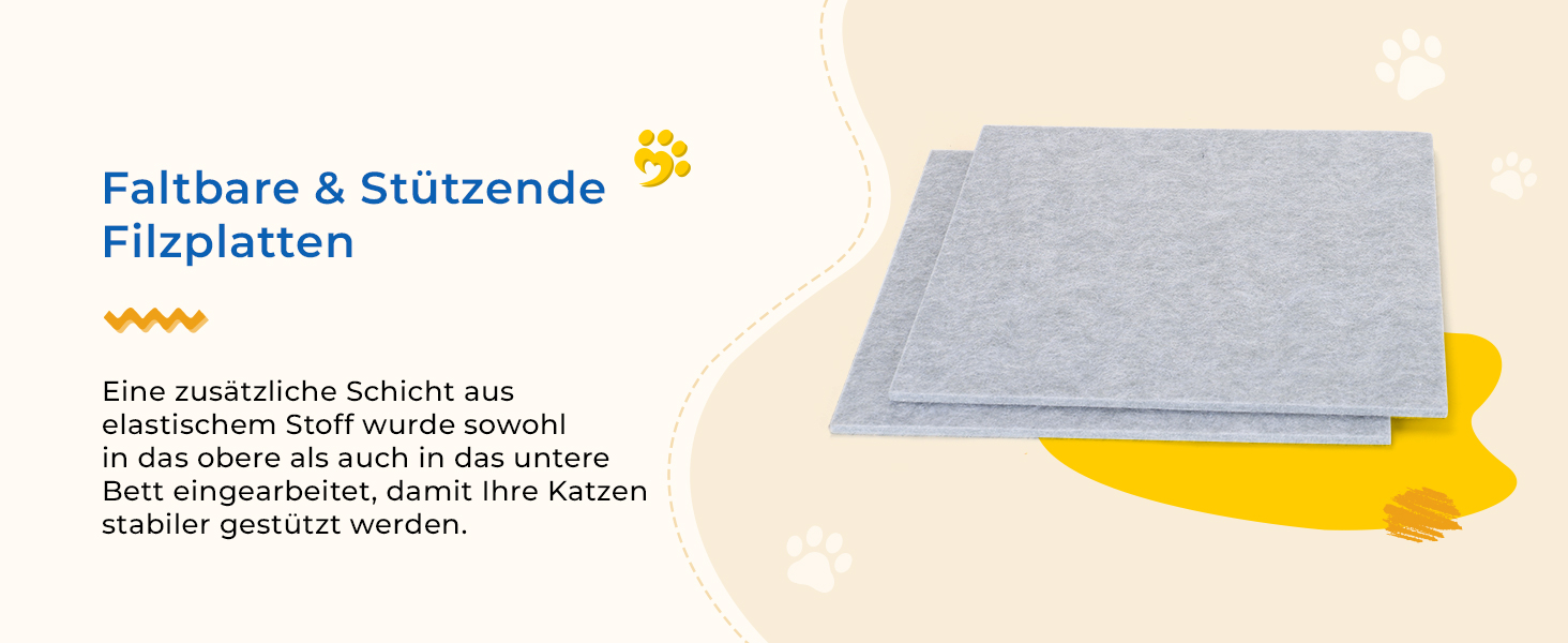 Двоповерховий будиночок для котів Dripex з фетру з подушкою, 30 x 35 x 35 см (Сова)