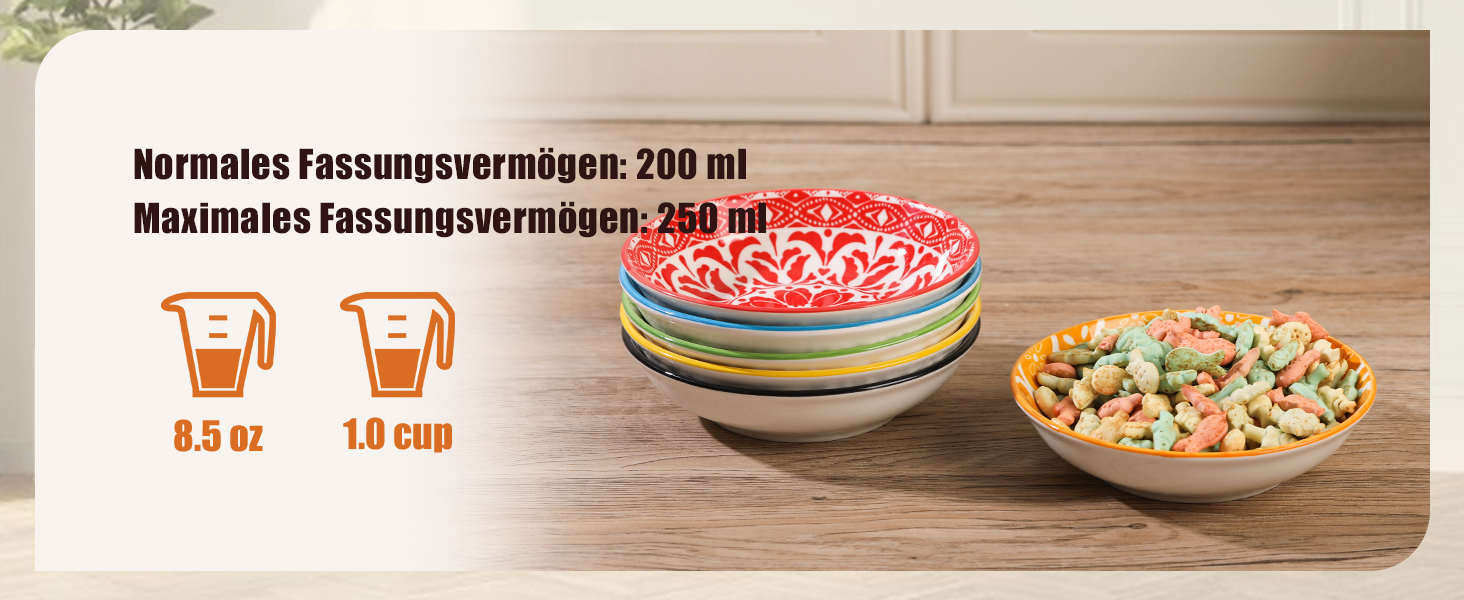 Набори мисок для котів з кераміки Katzennäpfe - 6 шт. Миски для корму котів, широкі та плоскі, місткістю 250 мл, білий колір, стиль мінімалізм, безпечні для мікрохвильовки та мийки