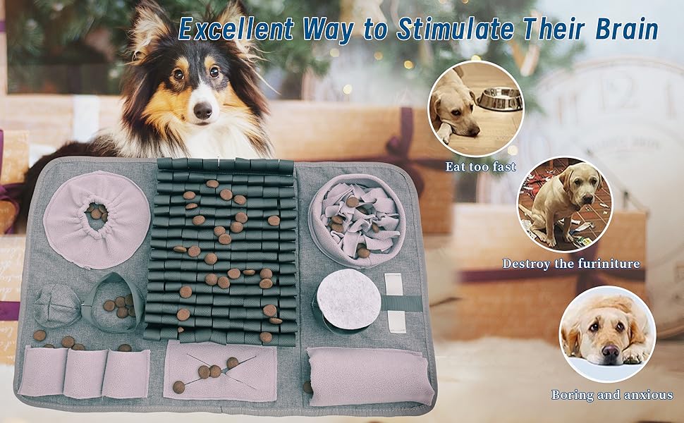 Килимок для собак SchnüFfelteppich, миючий, для тренувань та повільного годування, сірий (66 x 42 см)