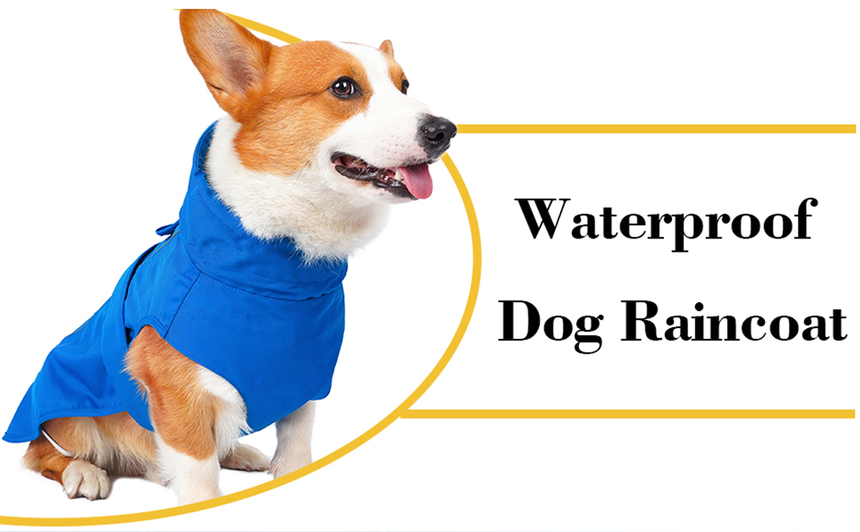 Регульований водонепроникний дощовик для собак, легка дощова куртка для тварин, одяг для цуценят з відбиваючими смугами для маленьких, середніх та великих собак (Хакі, M)