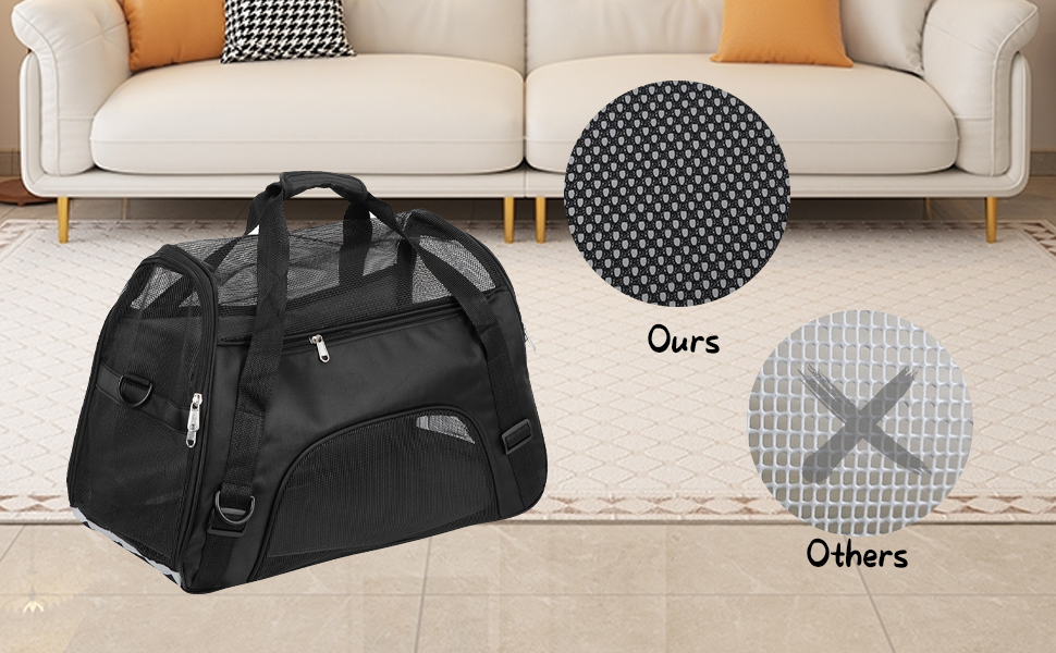 Транспортна сумка для собак та котів, складна переноска, чорна (L)