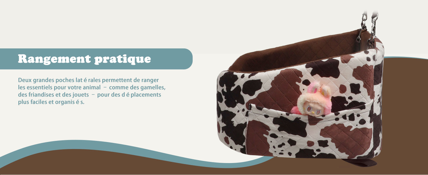 Автокрісло для собак - захист від зіткнень, антиковзаюче, захищає салон авто, знімне та пральне, коричневе