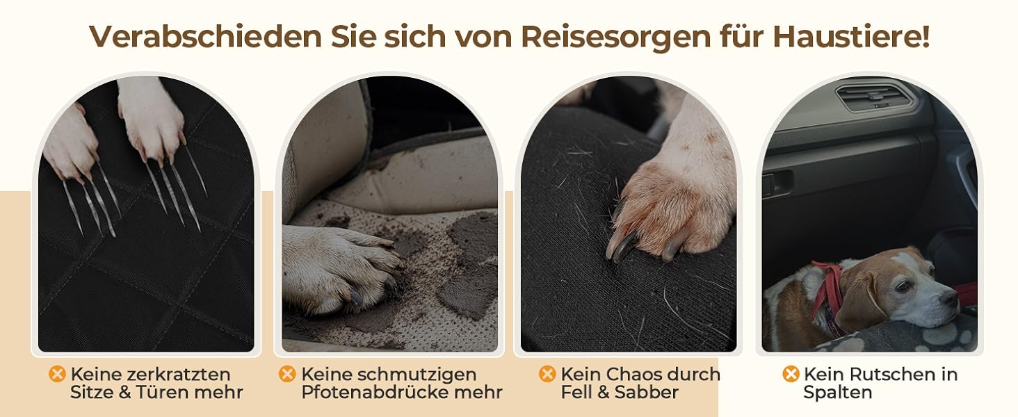 Килимок для собак у машину з жорсткою основою | Водонепроникний, антиковзний, захисний чохол на заднє сидіння авто | Килимок-матрас для собак XXL з 6 шарами та 2 фіксаторами для ременів безпеки