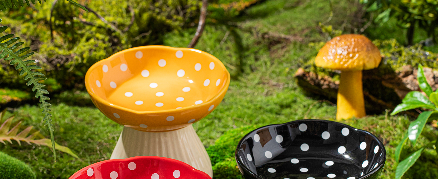 Підвищена годівниця для котів RESVUGA з милим дизайном, безпечна керамічна годівниця для котів та маленьких собак (жовта)