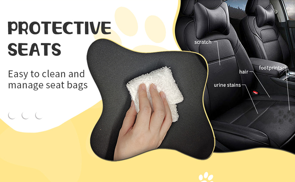 Автомобільний лежак для собак, Oxford, дихаючий, миючий, складаний, 40x32x24 см, з принтом лапки