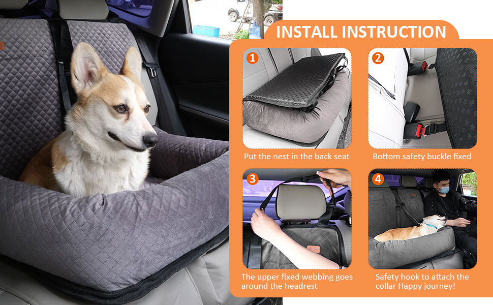 Автокрісло для собак JAOGAUS: безпечне та зручне автокрісло для середніх та великих собак, з безпечним ременем та легкою у догляді підкладкою