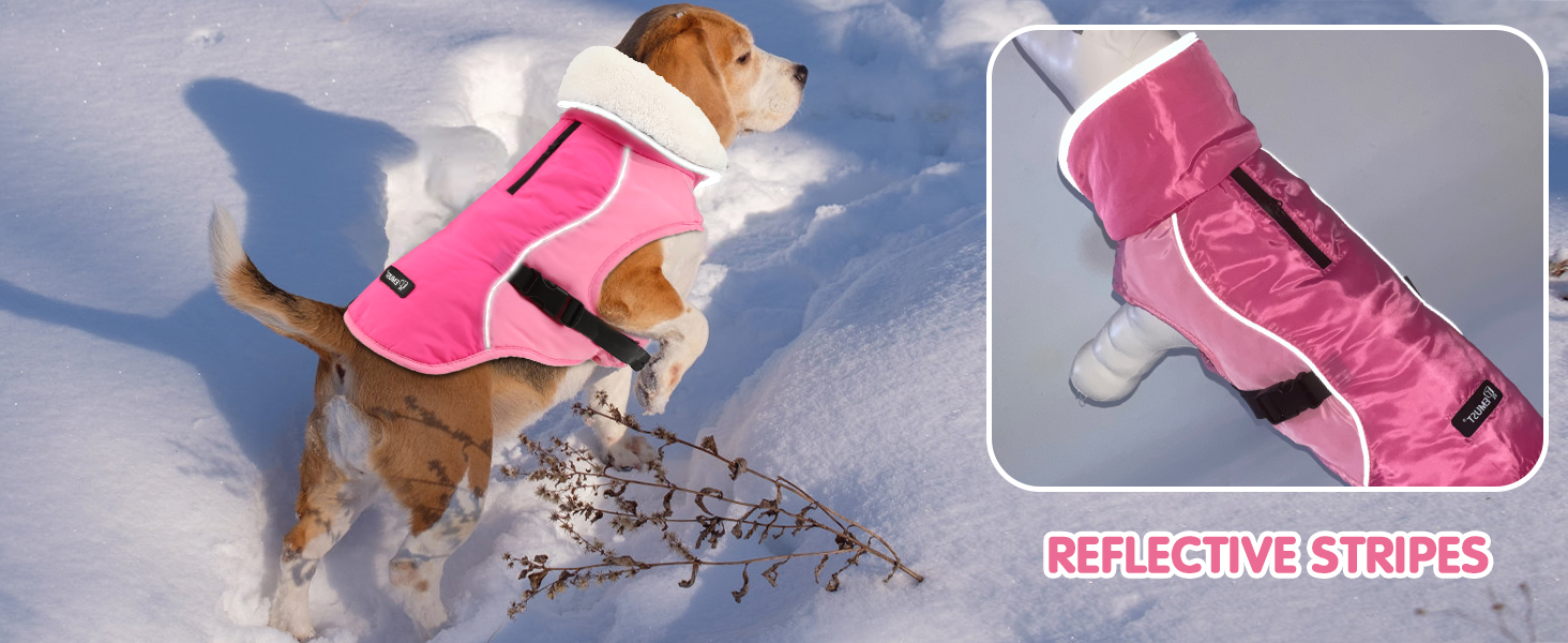 Зимова куртка для собак EMUST, тепла та вітронепроникна, червона, для середніх собак, розмір M