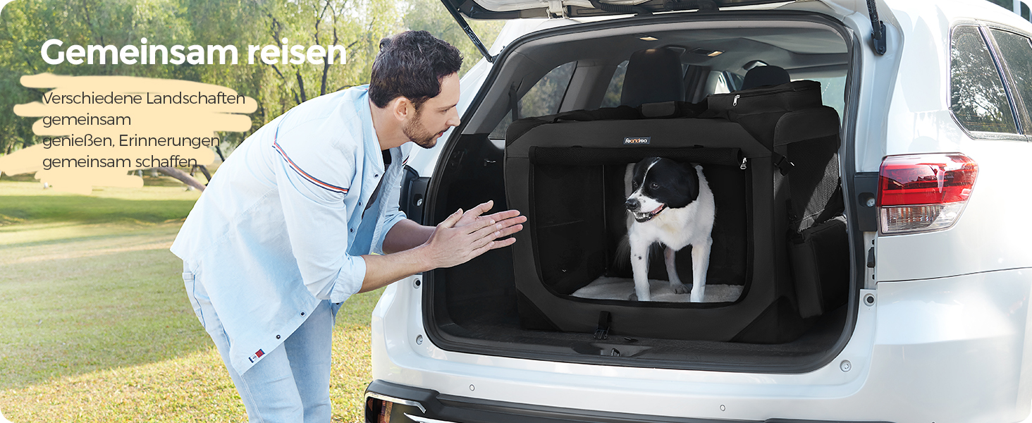 Клітка для собак Feandrea, XL, 81 x 58 x 58 см, чорна, з металевим каркасом та зручними ручками