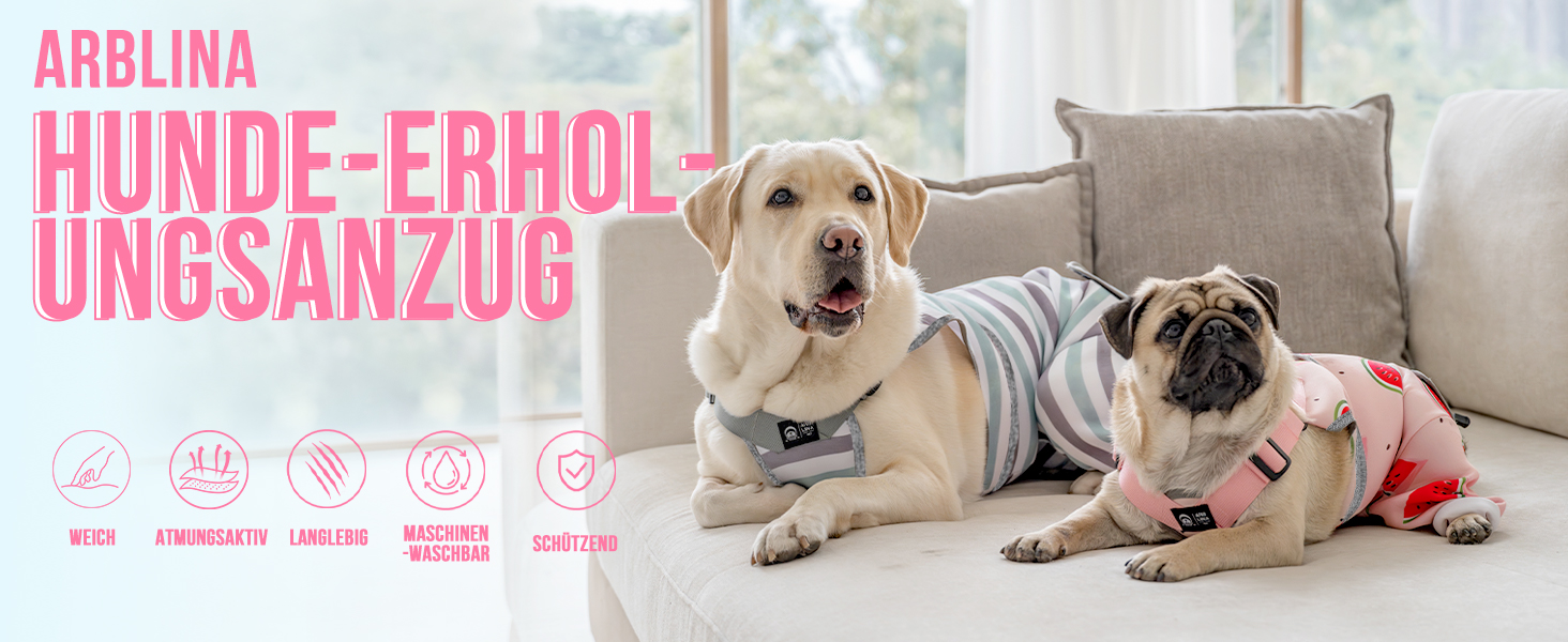 Комбінезон для собак після операції, дихаючий, для передніх лап, рожевий, XS (довжина спини 27-32 см, довжина лап 15 см)