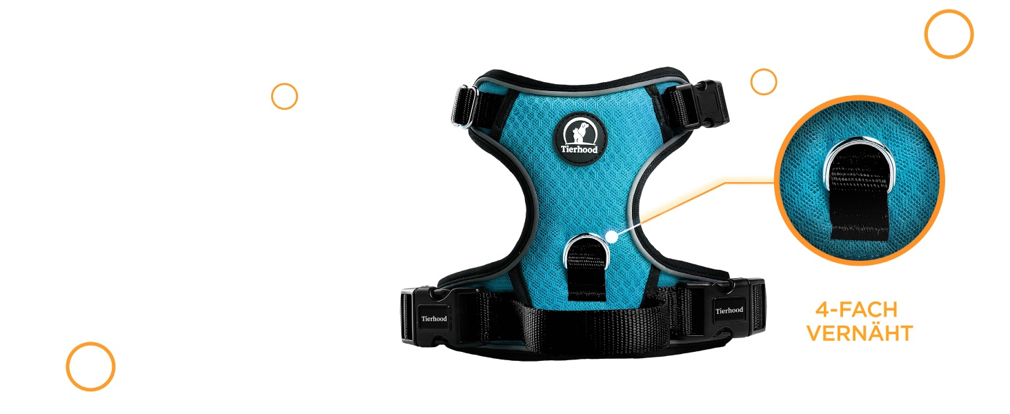 Шлейка для собак відбиваюча, з м'якою підкладкою, для собак маленьких та великих порід, синього кольору. Анти-тяга, регульована.