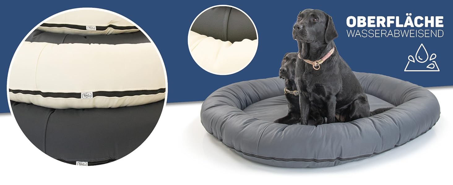 Wallace & Jones Преміум лежанка для собак Болтон, 63x50 см, штучна шкіра, для маленьких собак, темний сірий колір