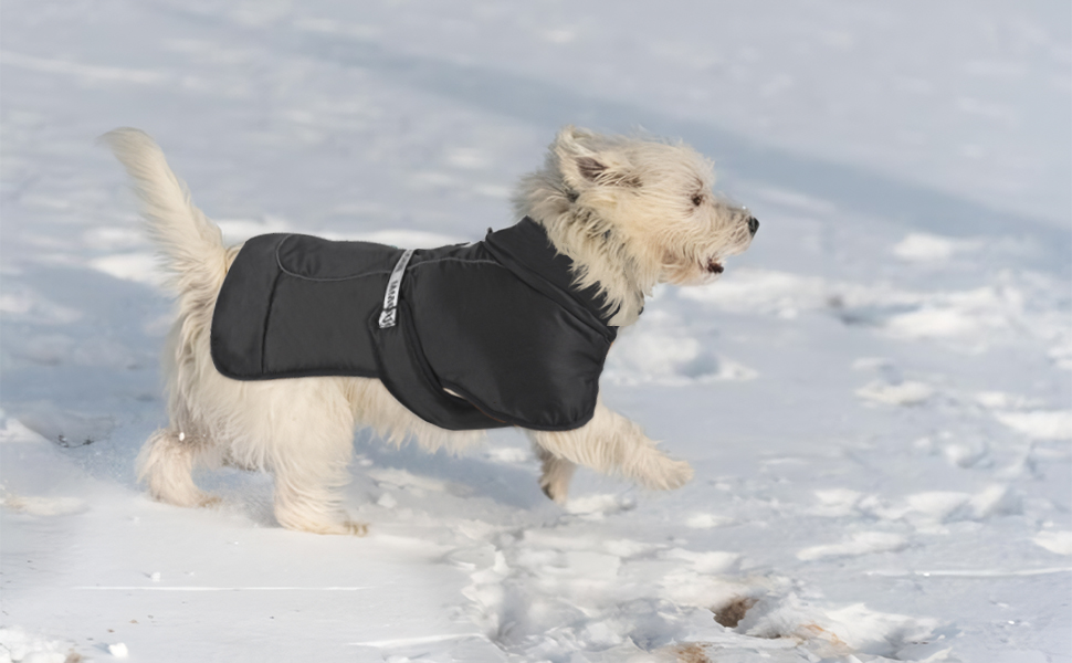 Тепла куртка для собак на зиму, чорна, з відбиваючими смужками, 3XL