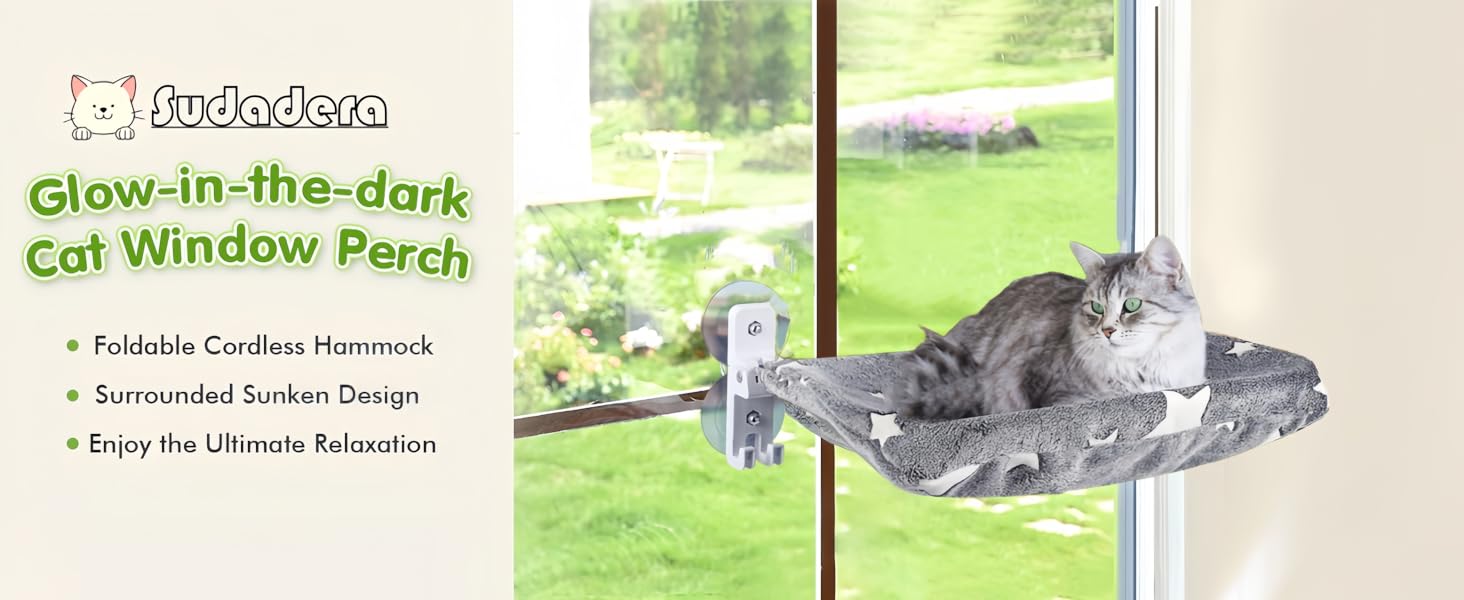 Крісло-гамак для котів на вікно, розкладне, сіре з малюнком 