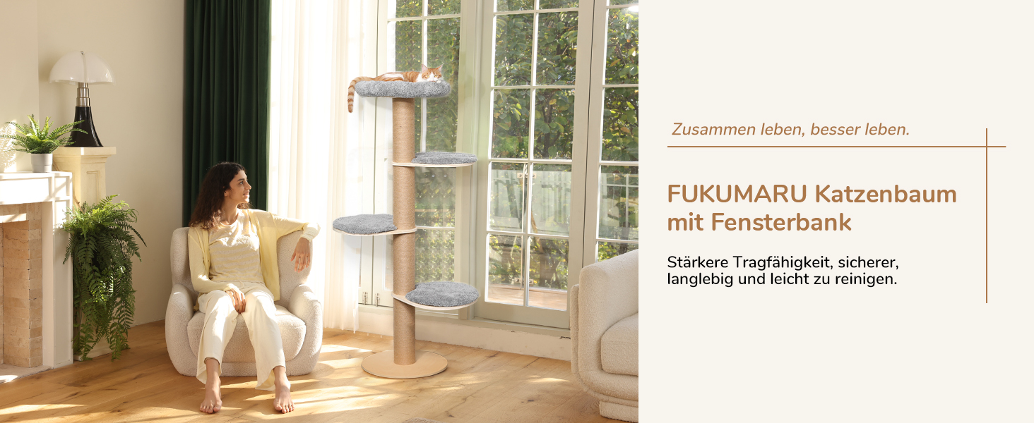 Дім-кіготник для котів FUKUMARU, 5 поверхів, з м'яким ліжком, сірий