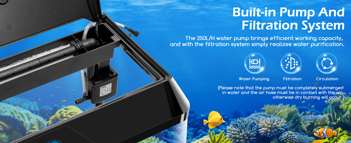 Акваріум Nobleza Mini Комплект, 54л з LED-підсвіткою та фільтром, білий