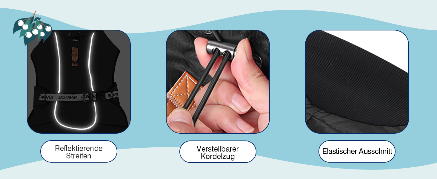 Зимовий теплий одяг для собак ALLSOPETS: куртка з відбиваючими елементами, великий розмір (3XL), Marineblau