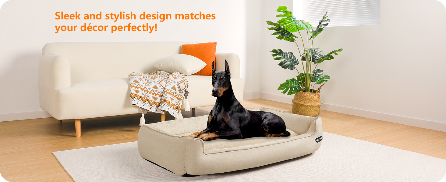 Ліжко для собак, м'яке, знімний та пральний чохол, сірий, 90 x 75 x 25 см (також доступне: 120 x 90 x 30 см, бежеве)