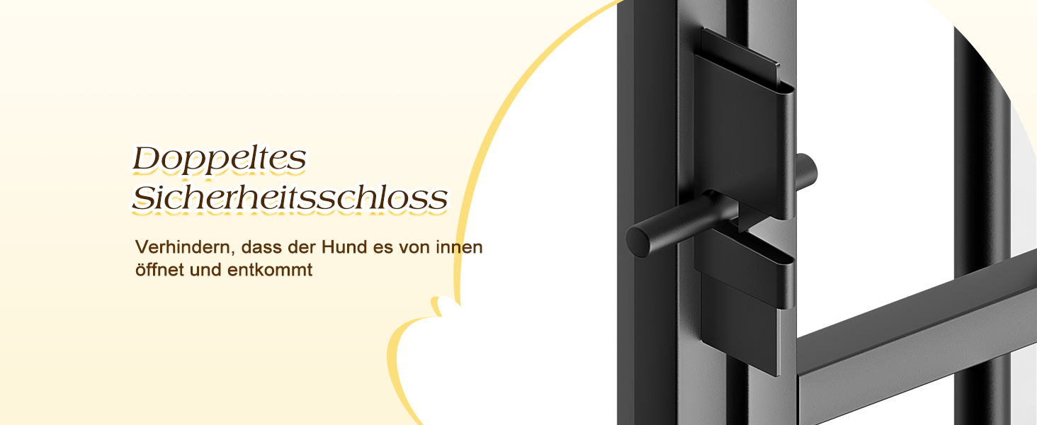 Міцний собачий переносний клітка Pawaboo 56 дюймів: надійний, з килимком, антивандальний, з металевим вольєром та замком, чорний