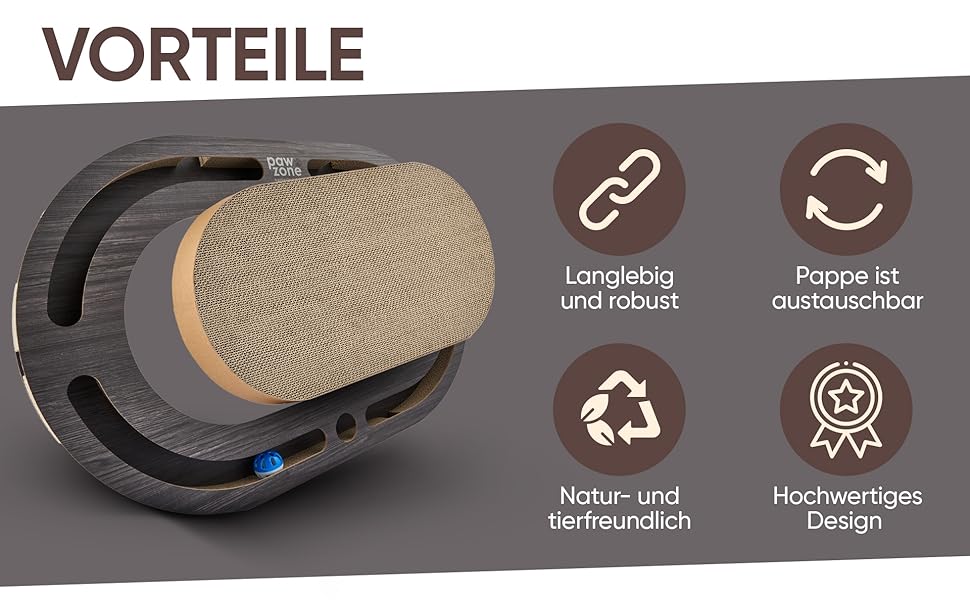 PAWZONE Драбина-крізь-стіну для котів, 72x45 см, двостороння, знімні елементи, іграшки, XXL картон, MDF, біла