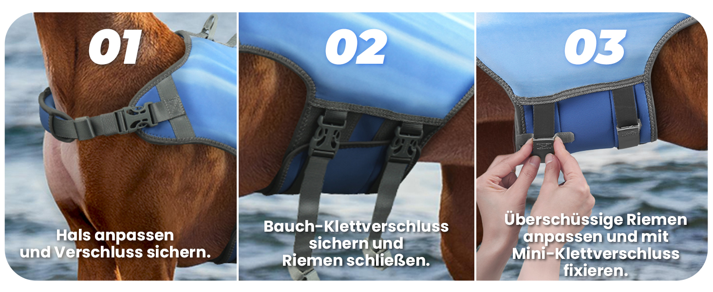 Жилет рятувальний для собак VIVAGLORY Neoprene, блакитний, розмір S (51-56 см)