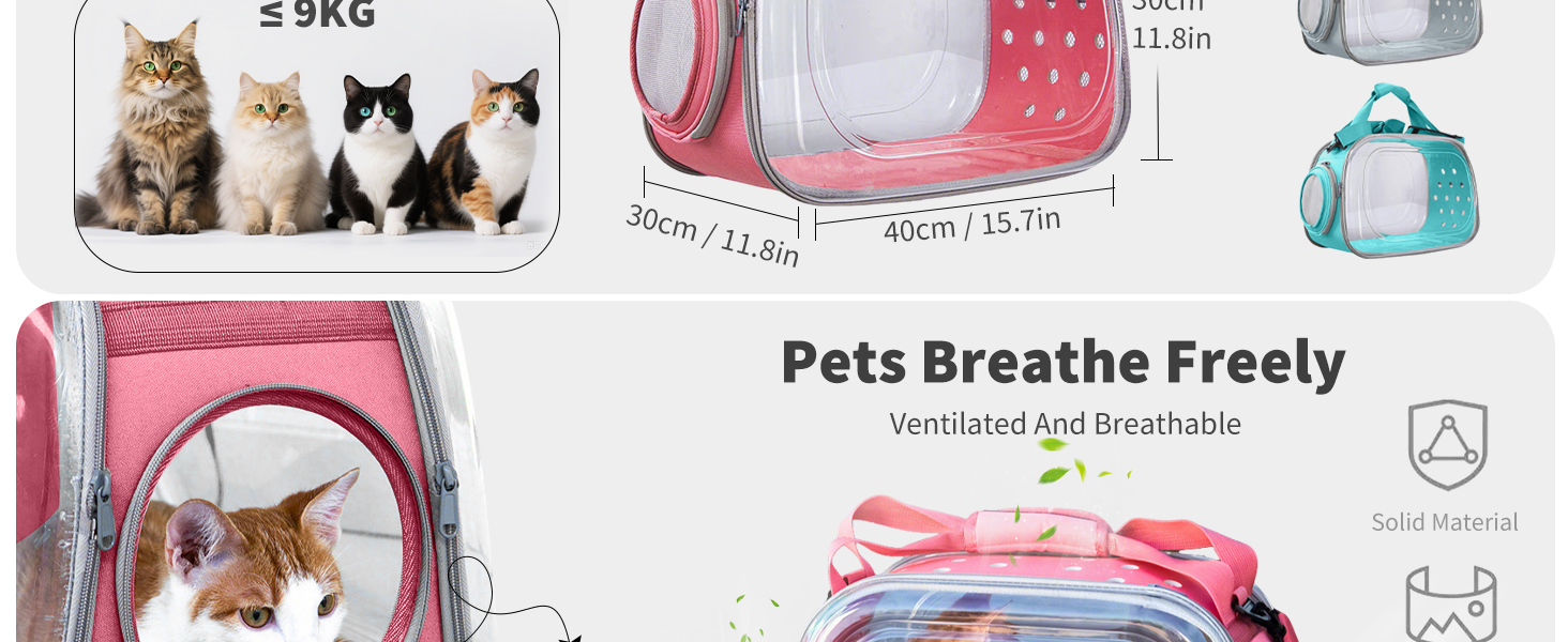Транспортна переноска для собак та котів PETCUTE, складана та миюча, для подорожей літаком, хакі