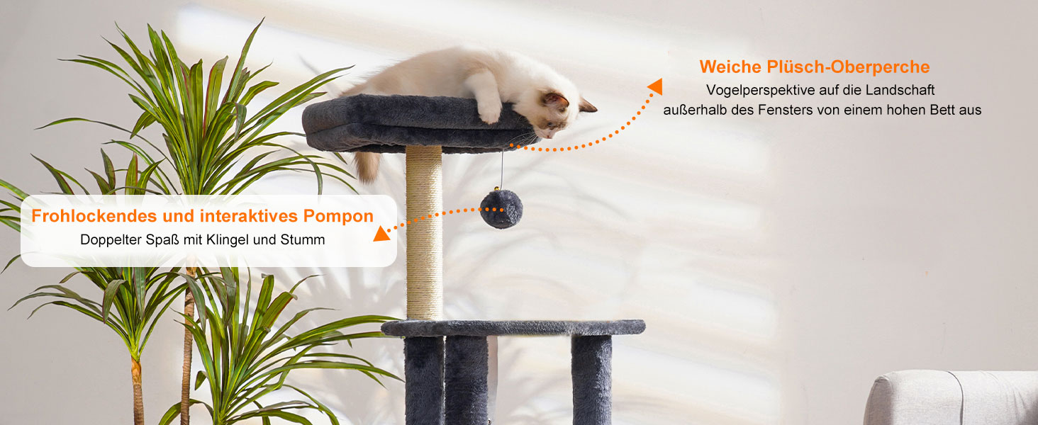 Котячий будиночок Heybly з когтеточкою та щіткою, сірий, HCT005SG