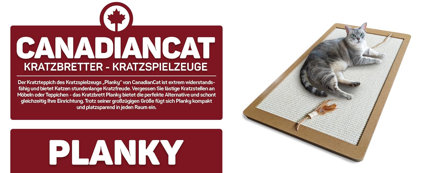 Котячий кігтетоп Planky XXL - великий килимок для дряпання котів з дерева, 70x35 см, 80x40x2 см