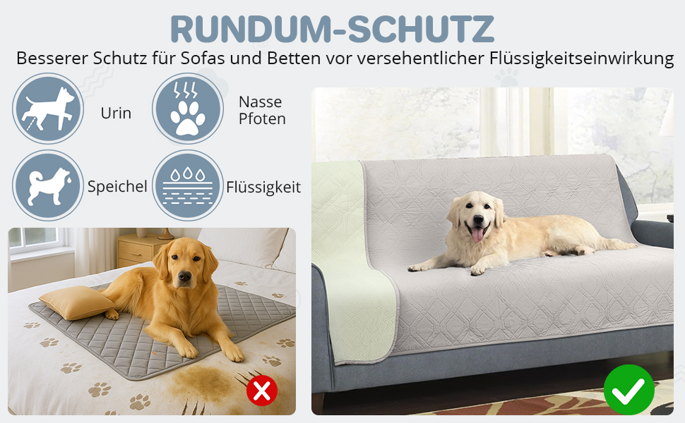 Водонепроникний килимок для собак, антиковзаюча підстилка для собак, захист дивану та ліжка, міцна підстилка для котів, підстилка для дивану, ліжка, авто, у дорогу, 137x208 см, кремовий