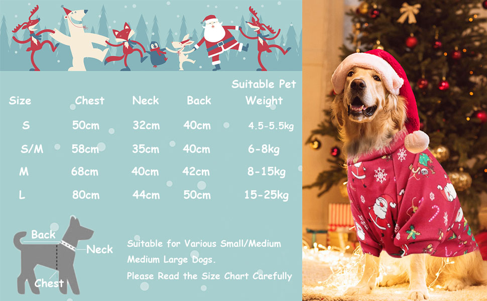Пуловери для собак на Новий рік, 2 шт., розмір для собак з котиком, тепла зимова одяг для домашніх тварин, Small (Обхват грудей: 50 см, Довжина спини: 40 см)