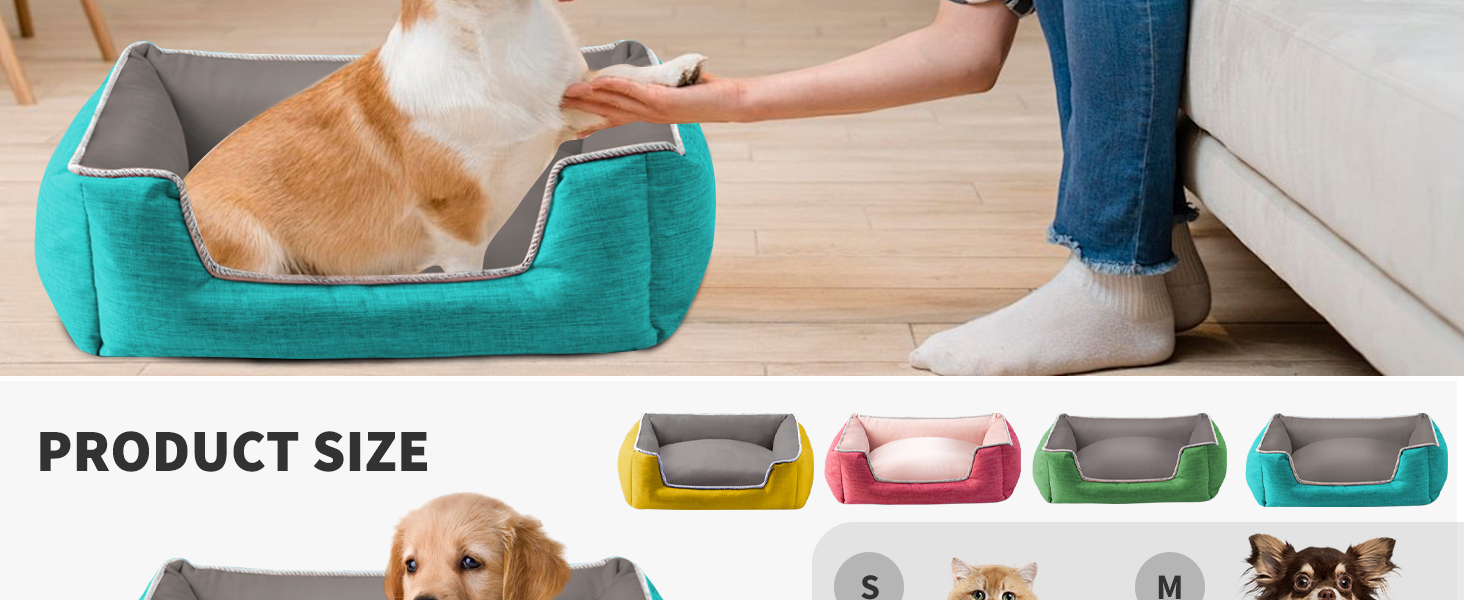 Ортопедичне ліжко для собак та котів PETCUTE, зелене, 50х40х17 см