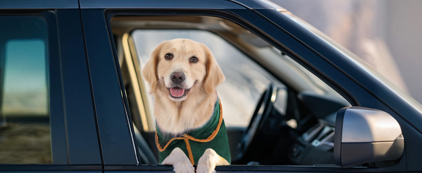 Рушник для собак PETTOM з мікрофібри, швидковисихаючий, бавовняний, супер-поглинаючий, для великих, середніх та маленьких собак (M, Зелений) M Темно-зелений