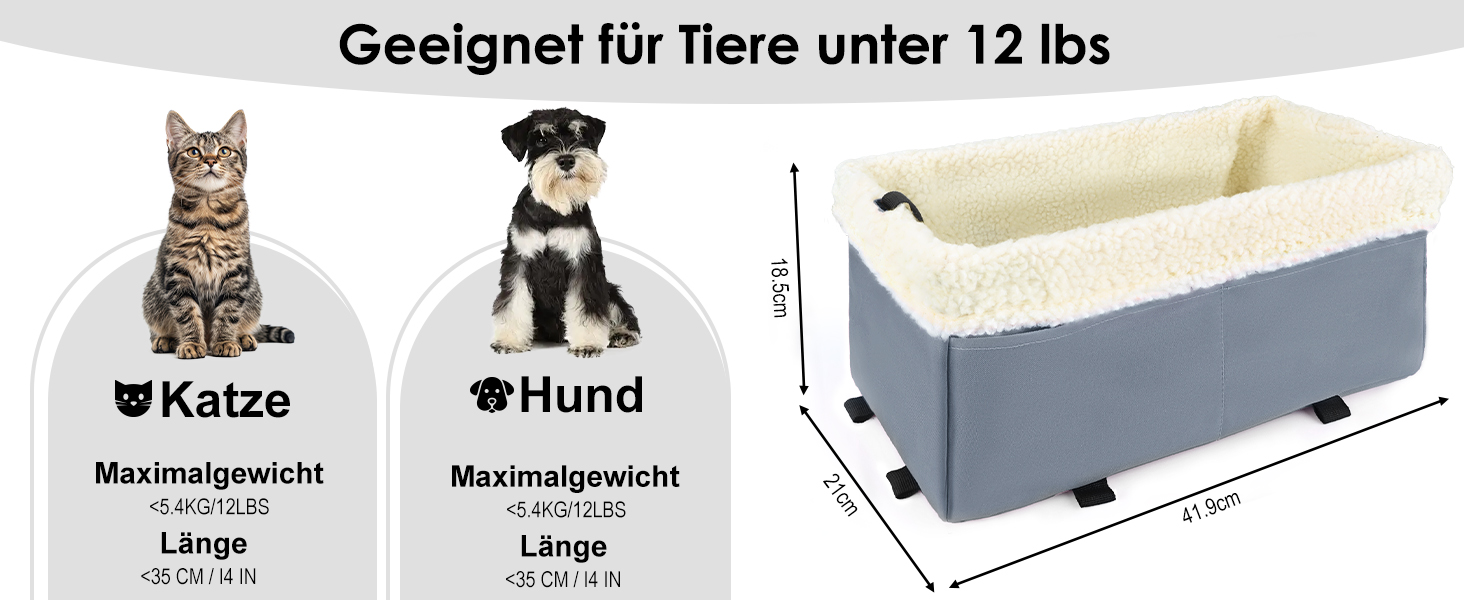 Автокрісло для собак та котів, сіре, до 5.4 кг