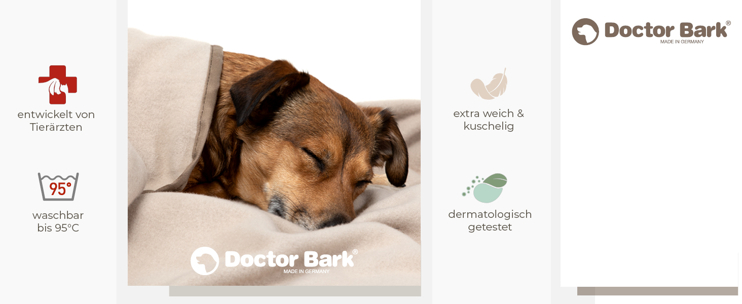 М'яка ковдра для собак Doctor Bark, 100x70 см, блакитна, миюча до 95°C, флісова, Made in Germany