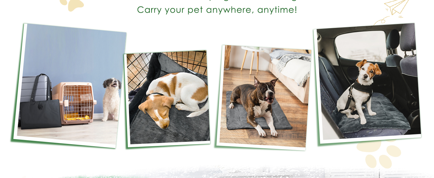 Водонепроникний килимок для котів та собак Kritter Planet, складаний, миючий, 80 x 60 см, чорний