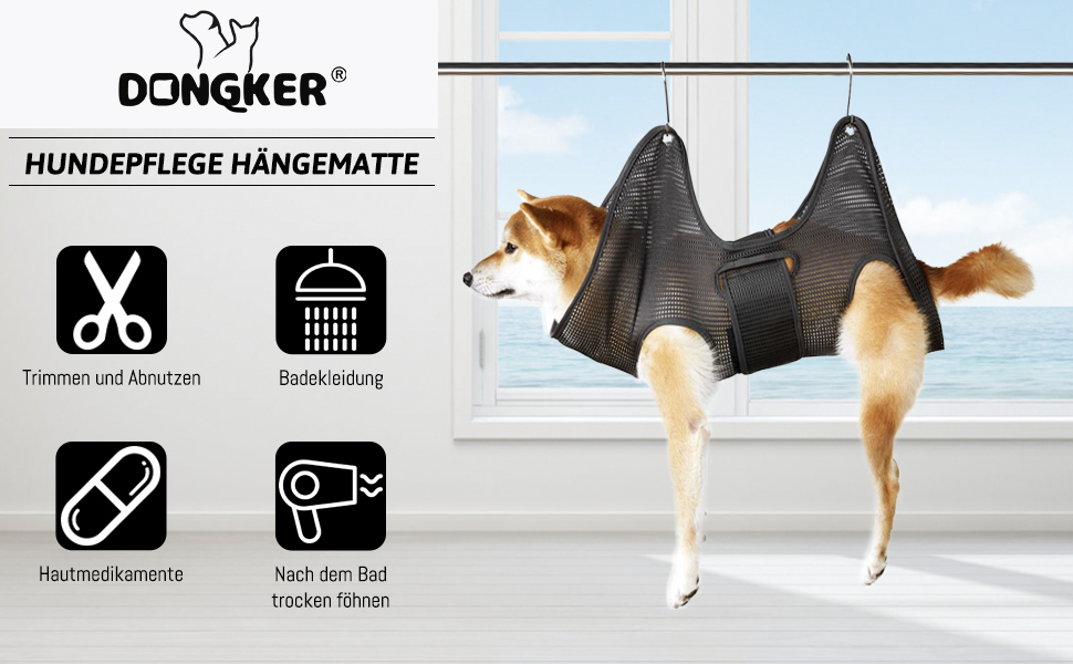 Гамак для грумінгу собак DONGKER, гамак для догляду за шерстю для собак і котів, дихаючий гамак для підстригання нігтів та грумінгу