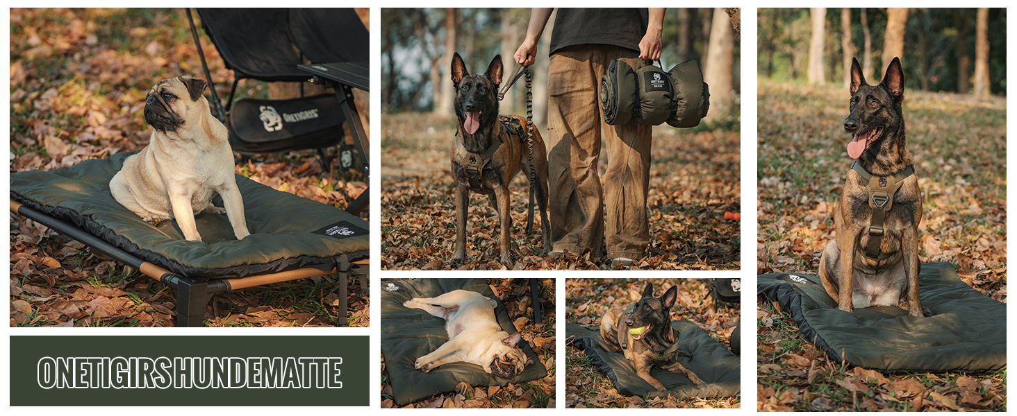 OneTigris килимок для собак 130 x 85 см, водонепроникний, м'який, для подорожей, кемпінгу, відпочинку на вулиці - оливковий, L 130 x 85 x 2 см