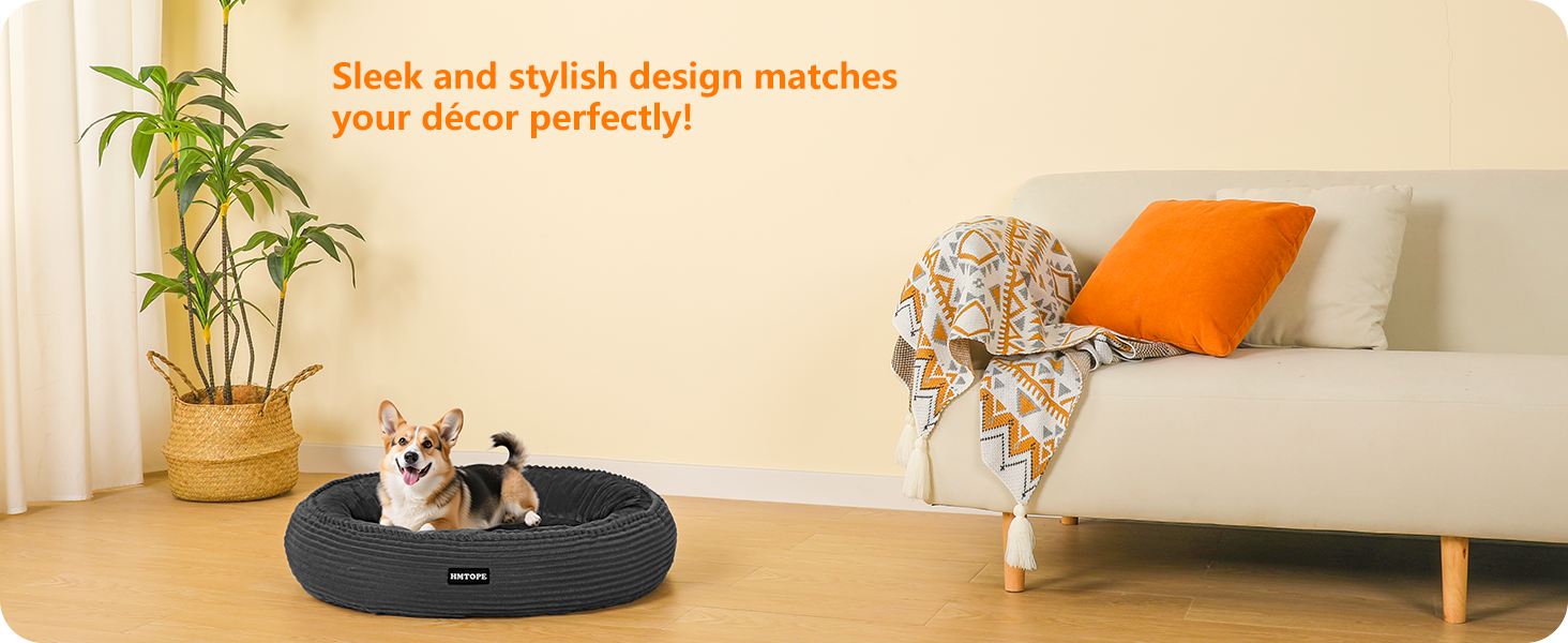 Кругле ліжко для собак середніх порід, котяче ліжко, зручне, знімне, Ø 70 см, 70x70x20 см, темно-сіре