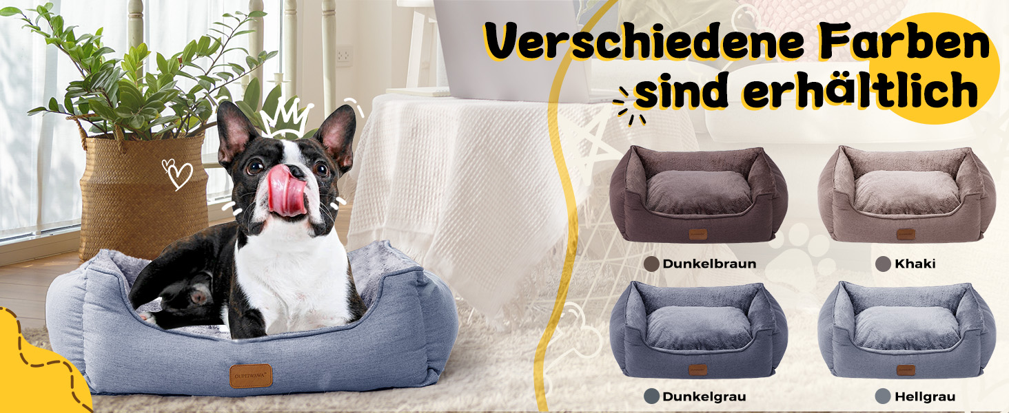 Ортопедичне ліжко для собак маленьких та середніх порід, 52x41x16 см, м'яке та зручне, кошик для собак з високим бортиком, знімний та пральний чохол, неслизьке, світло-сірий, для дому та авто